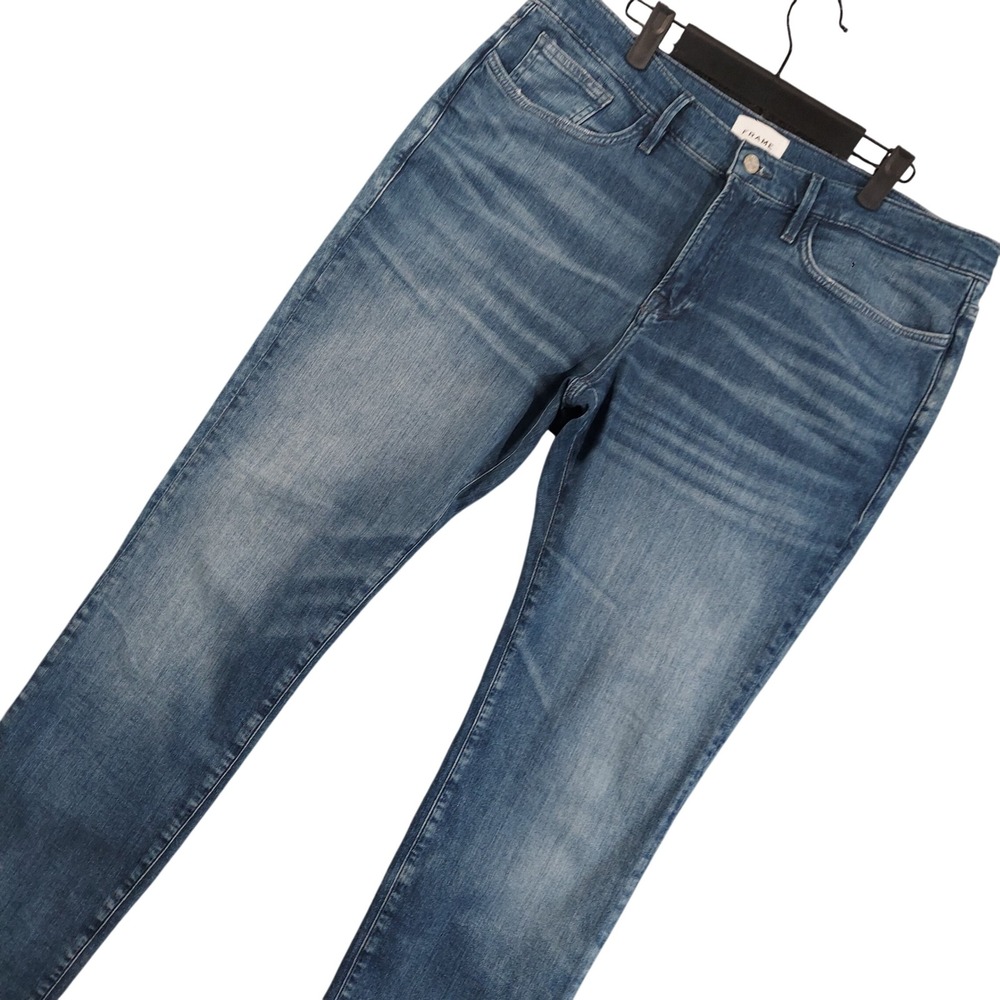 Frame L'Homme Skinny Jeans Mens 36x32 Blue Medium Wash LMHK785 Stretch Denim